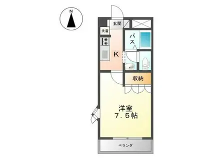 グリーンパレスIII(1K/1階)の間取り写真