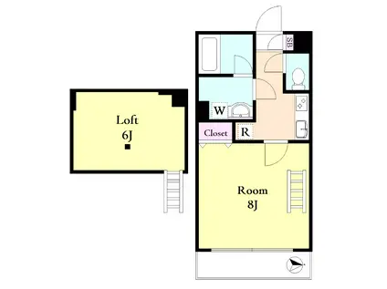 ハピネス・テン(1K/1階)の間取り写真