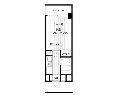 メゾンドサクラ大阪(1K/5階)の間取り写真
