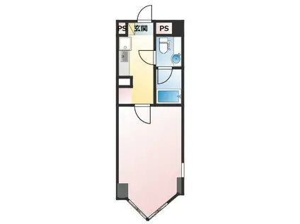 マンション酸漿(1K/4階)の間取り写真