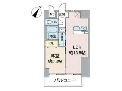 地下鉄名城線 ナゴヤドーム前矢田駅 徒歩2分 12階建 築6年(1LDK/6階)の間取り写真