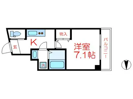 パルコート町屋(1K/3階)の間取り写真