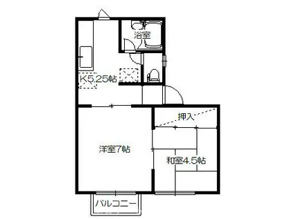 ネイティヴプレイスA(2K/2階)の間取り写真