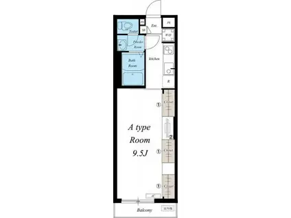 リブリ・LES AMIS(1K/3階)の間取り写真