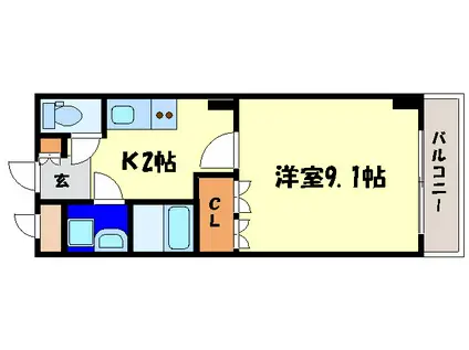 コンフォール・M(1K/1階)の間取り写真