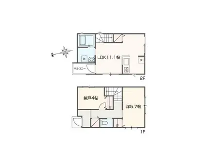 メルラス浦安(1SLDK/1階)の間取り写真