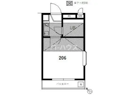 メゾン幕張(1K/2階)の間取り写真
