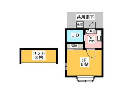 PATIO22(1K/2階)の間取り写真