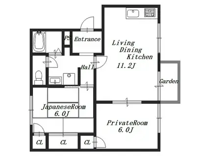 タウニィ森口C(2LDK/2階)の間取り写真