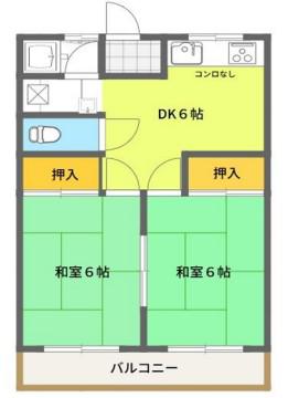 スミノマンション(2DK/2階)の間取り写真
