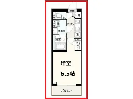 ディップス綾瀬(1K/2階)の間取り写真