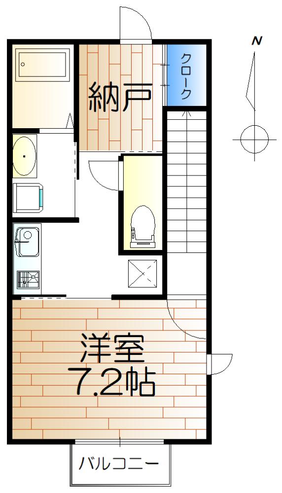 愛宕ヒルズI(1SDK/1階)の間取り写真