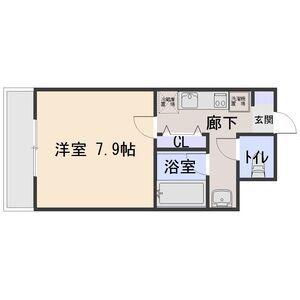 フロンティアU(1K/4階)の間取り写真