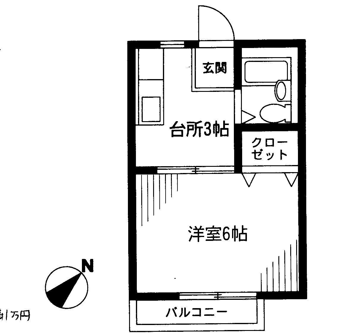 MKハイツ594(1K/2階)の間取り写真