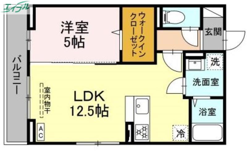 セラヴィ(1LDK/3階)の間取り写真