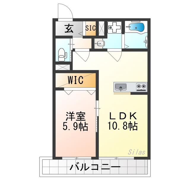 FOREST MAISON 京都北山 ウエスト(1LDK/1階)の間取り写真
