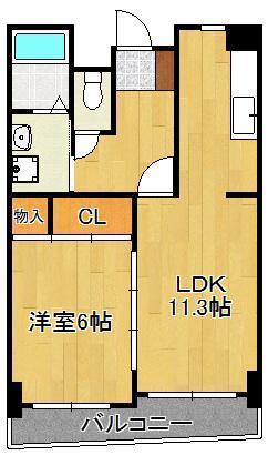 オールセインツ(1LDK/15階)の間取り写真