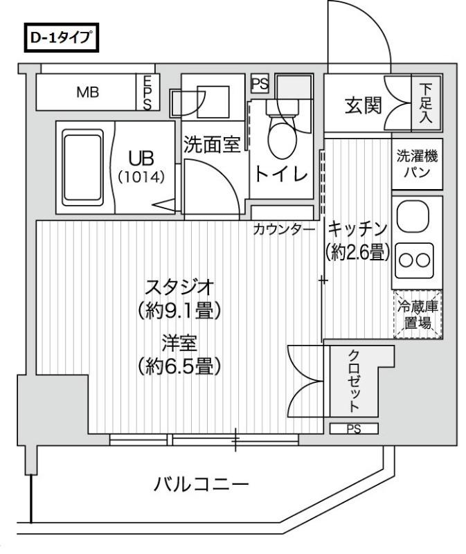 レジディア笹塚II(1K/8階)の間取り写真