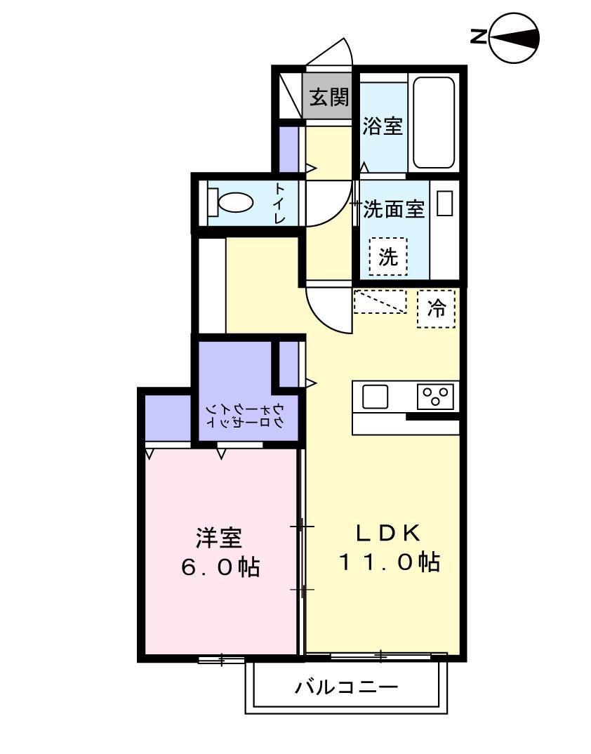 PLEIADES(1LDK/1階)の間取り写真