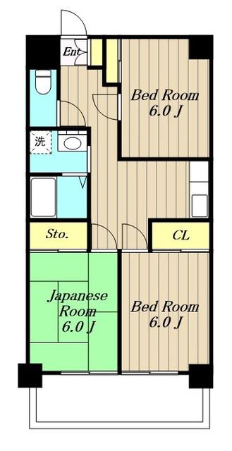 フラット座間(3DK/3階)の間取り写真