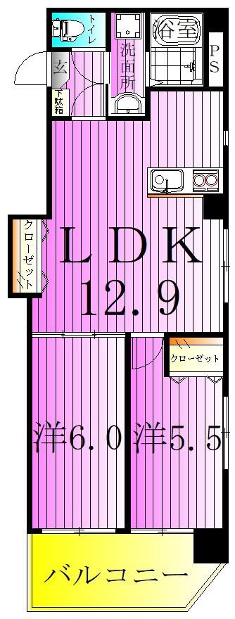 BLISS RESIDENCE ブリス レジデンス(2LDK/5階)の間取り写真
