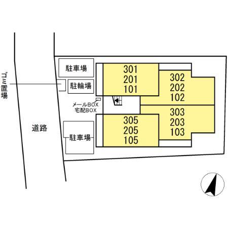 フラクタス東柏ケ谷(1LDK/1階)の間取り写真