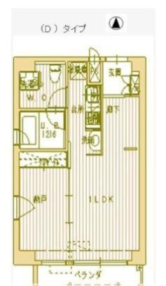 コリドール ベルエア(1LDK/4階)の間取り写真