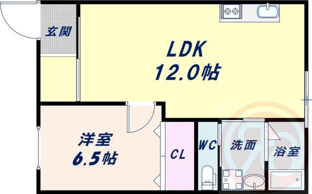 ハイツサンフラワー(1LDK/1階)の間取り写真