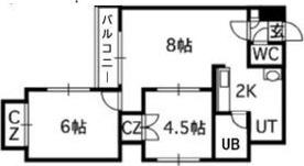 セントポーリア弐番館(2LDK/5階)の間取り写真