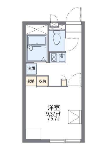 レオパレスSUNSHINE(1K/1階)の間取り写真