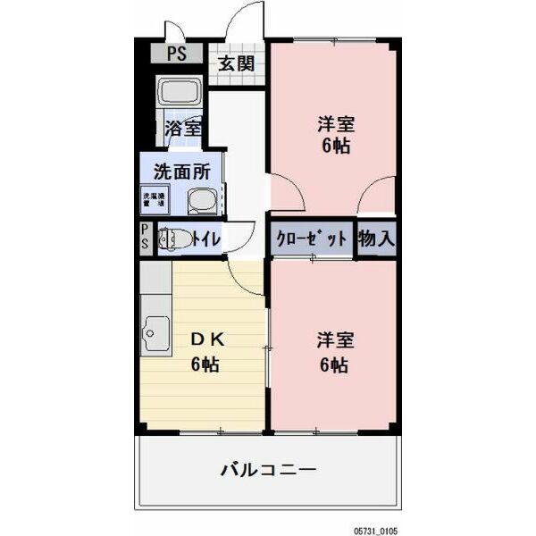 サープラス ヴィラージュ B(2DK/2階)の間取り写真