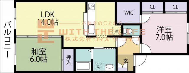 チャームビラ(2LDK/2階)の間取り写真
