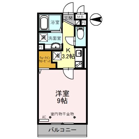 東武伊勢崎線 草加駅 徒歩5分 3階建 築6年(1K/1階)の間取り写真