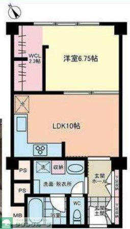 ヴィラ赤坂(1LDK/6階)の間取り写真