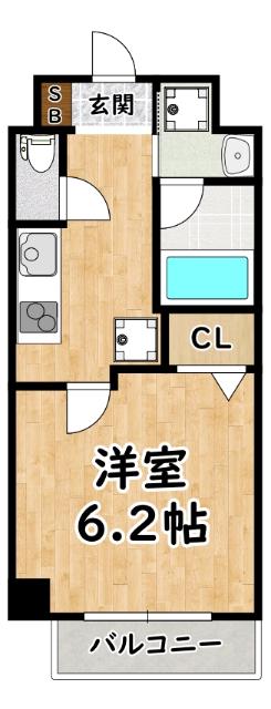 グレイスレジデンス大阪ウエスト(1K/8階)の間取り写真