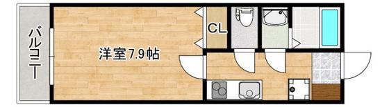 アレフガルド府中(1K/1階)の間取り写真