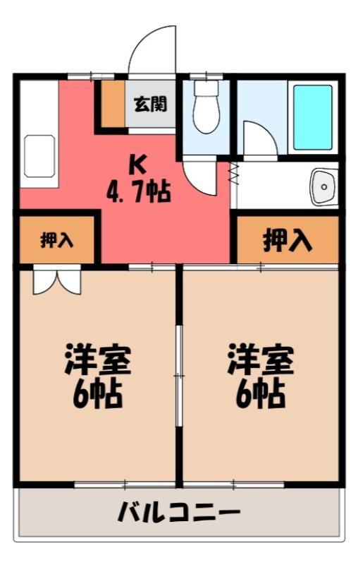アネックスI(2K/1階)の間取り写真