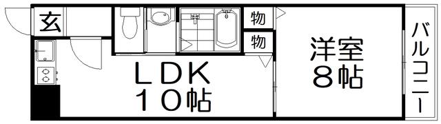 レオハイム長尾III(1LDK/2階)の間取り写真