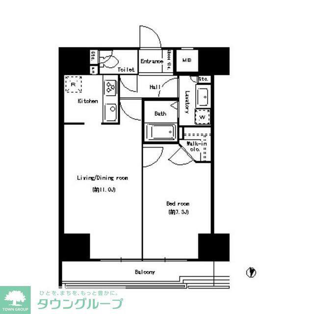 パークアクシス丸の内(1LDK/2階)の間取り写真