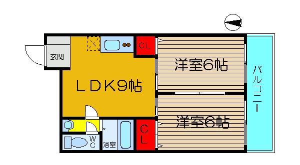 アークハイム川島(2LDK/5階)の間取り写真