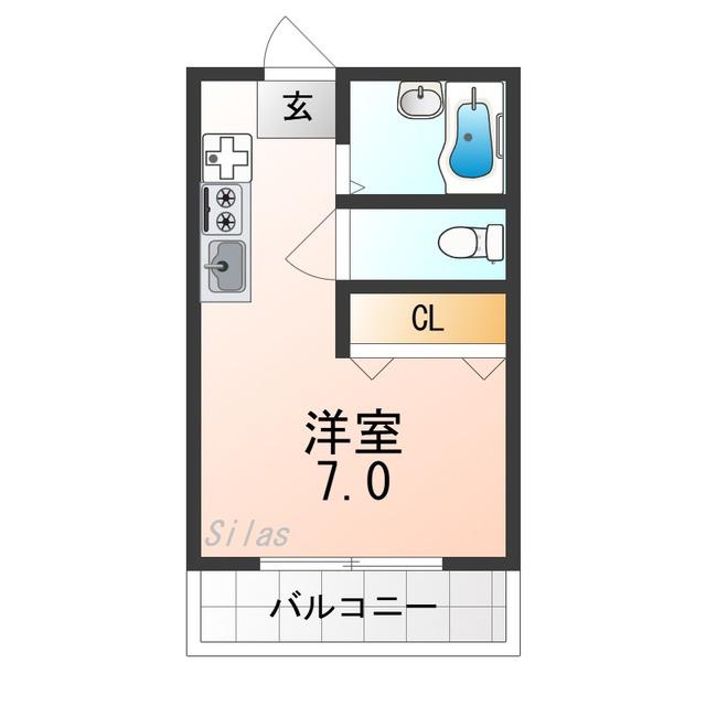 シャトレマウントリバー(1K/1階)の間取り写真