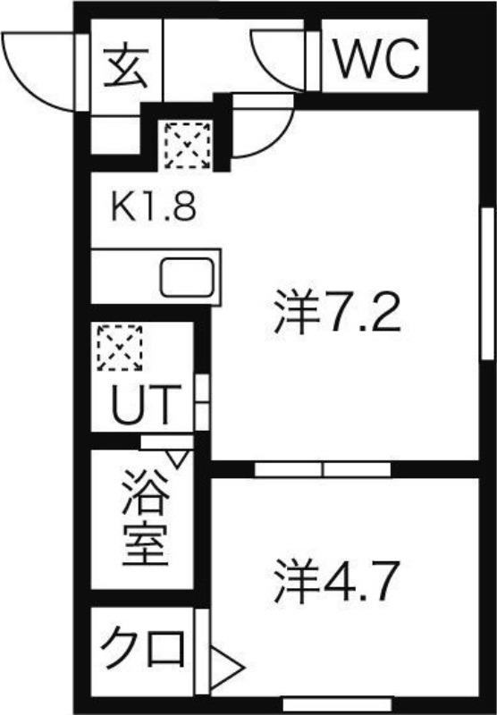 T147(1LDK/4階)の間取り写真