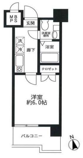 ドゥーエ川口(1K/1階)の間取り写真