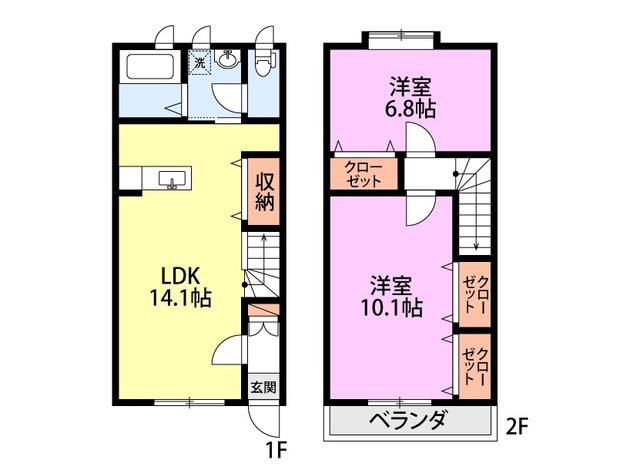 ファインシティC棟(2LDK/1階)の間取り写真