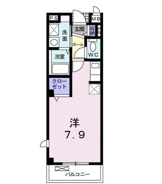TAKUMI 24(ワンルーム/1階)の間取り写真