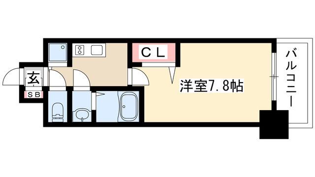 プレサンス丸の内雅殿(1K/11階)の間取り写真
