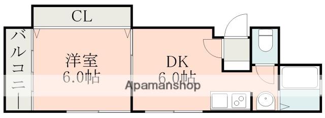 アイル鹿児島(1DK/2階)の間取り写真