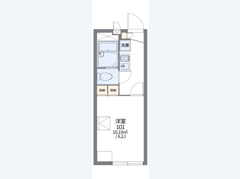 レオパレス百合(1K/1階)の間取り写真