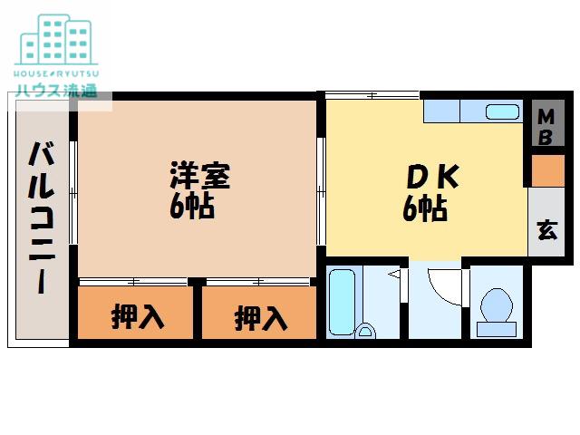 キャスティール五島町(1DK/3階)の間取り写真