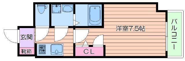 S-RESIDENCE江坂ALEGRIA(1K/8階)の間取り写真